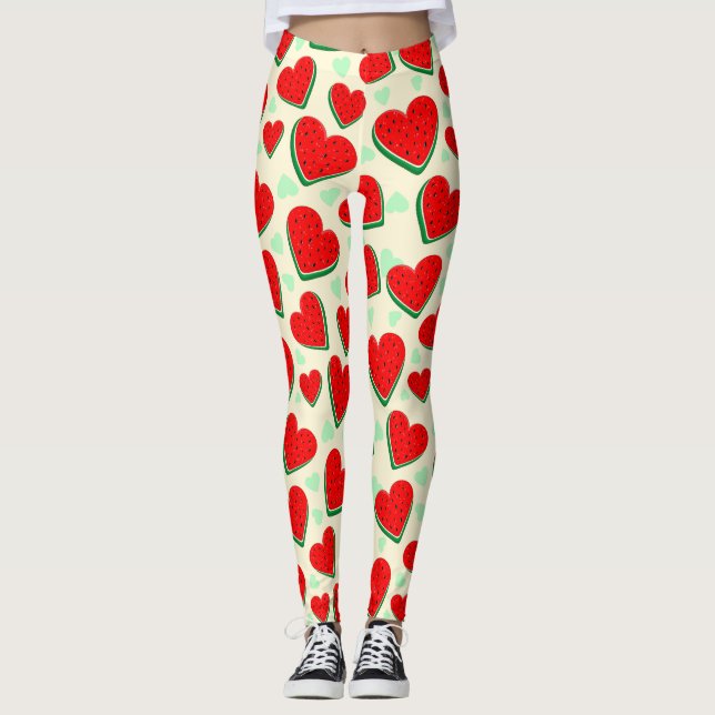 Legging Watermelon Heart Dia de os namorados Palestina Liv (Frente)