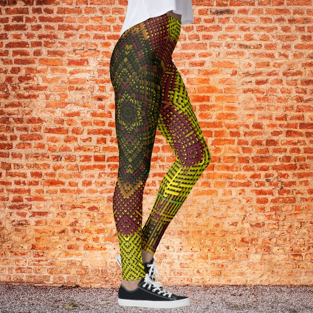 Legging Weave Mandala Amarelo e Laranja (Criador carregado)