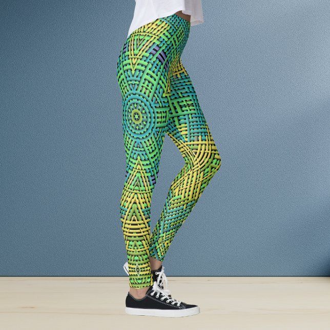 Legging Weave Mandala Amarelo Verde e Azul (Criador carregado)