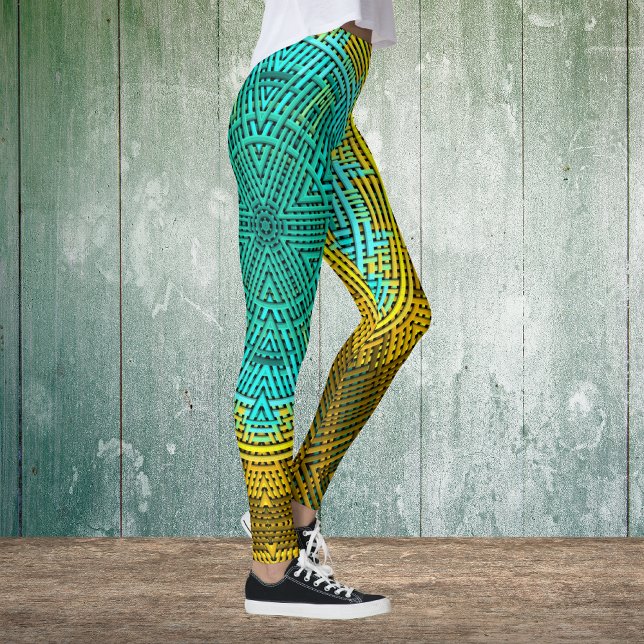 Legging Weave Mandala Blue e Amarelo (Criador carregado)