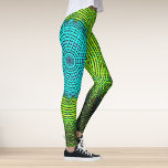Legging Weave Mandala Blue e Green<br><div class="desc">Esta mandala esmerilada apresenta verde e azul em uma manta,  estilo de fio tecido. Imagens psicodélicas para o hippie moderno ou para qualquer pessoa que ame cores ranzinza.</div>