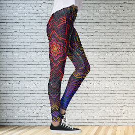 Legging Weave Mandala Puro Vermelho e Azul