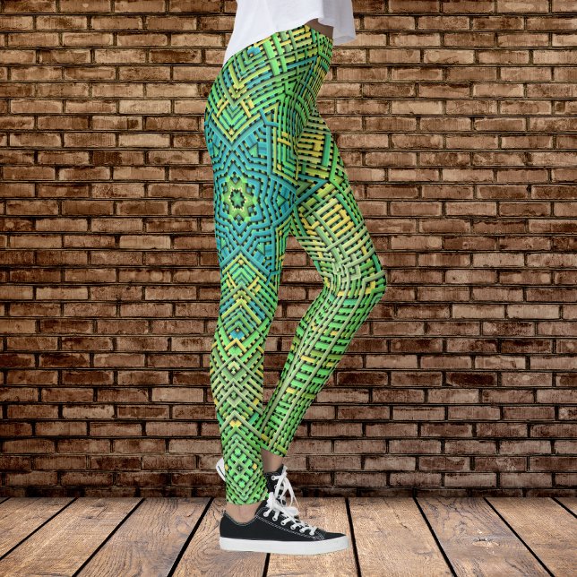 Legging Weave Mandala Verde Amarelo e Azul (Criador carregado)