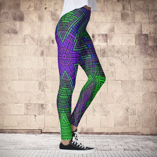 Legging Weave Mandala Verde Roxo e Azul (Criador carregado)