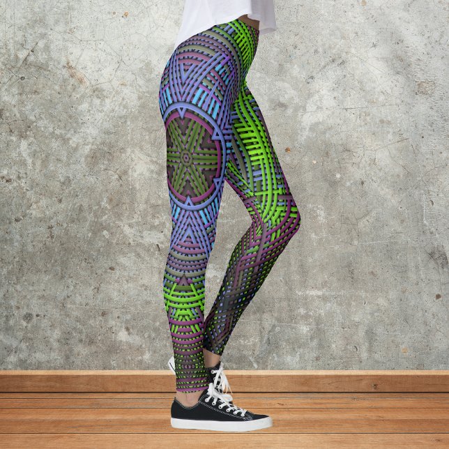 Legging Weave Mandala Verde Roxo e Azul (Criador carregado)