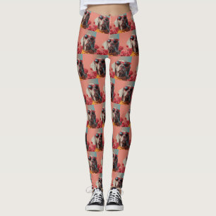 Legging Weimaraner com Rosas do Coração Dia dos Namorados 