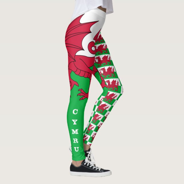 Legging Welsh Flag, Dragon & Wales, patriotas de moda/espo (Direita)
