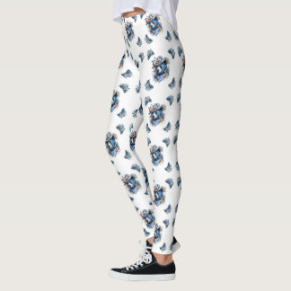 Legging Western Cowboy Bear - Blue Bear with Floral Bandan