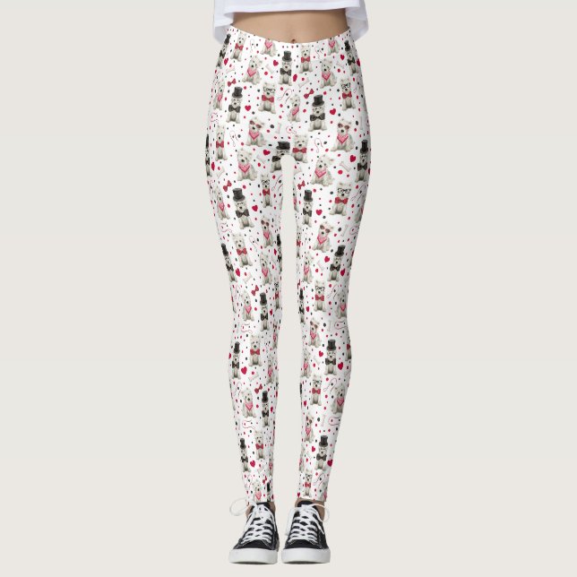 Legging Westies Brancas com Acessórios Caprichosos (Frente)