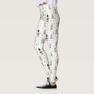 Legging Westies Brancas com Acessórios Caprichosos