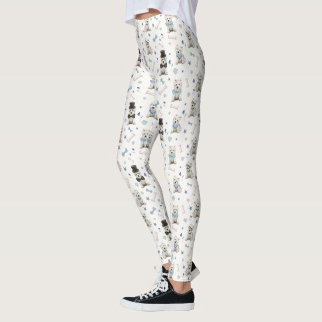 Legging Westies Brancas com Acessórios Caprichosos (Esquerda)