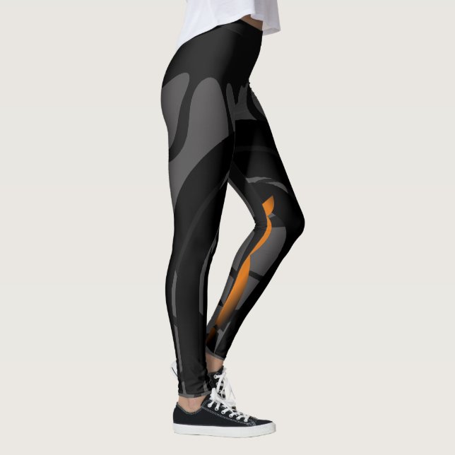 Legging Whimsical Boho Owl & Tropical Monstera Leaf (Direita)