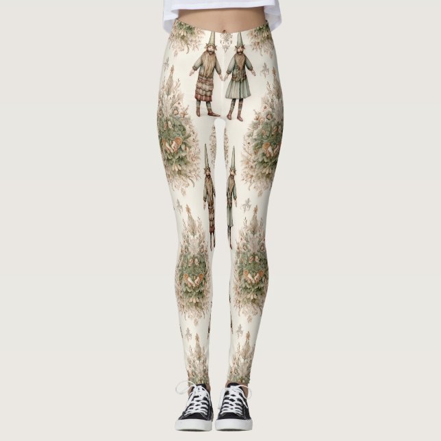 Legging Whimsical Forest Gnomes & Botanical (1) (Frente)