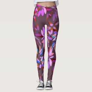 Legging Whimsical Y2K estético, cor-de-rosa e púrpura, f