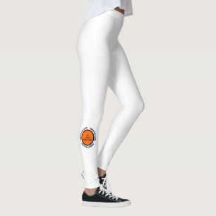 Legging White Orange Black Modern Trenden Happy Halloween
