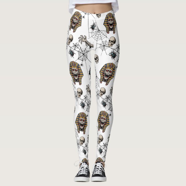 Legging 🤍 White Pharaoh Mummy Halloween 🎃 👑 (Frente)