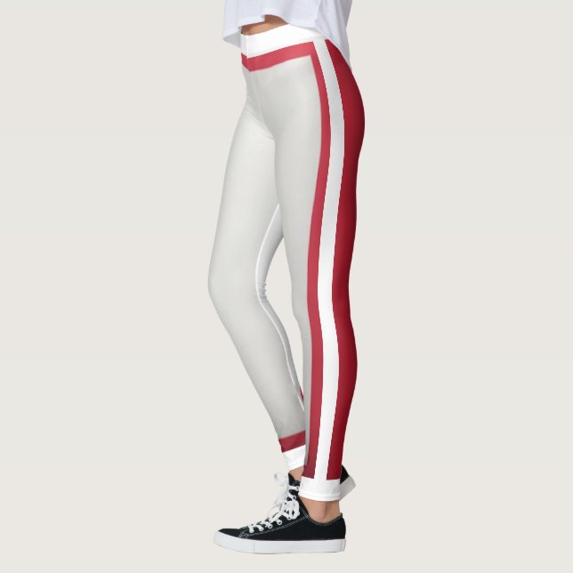 Legging White + Red Stripe (Esquerda)