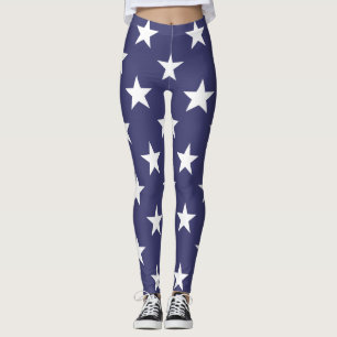 Legging White Stars Patriotic American Flag Patterno