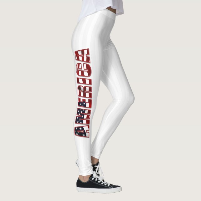 Legging White Stripes E Letras Americanas (Direita)
