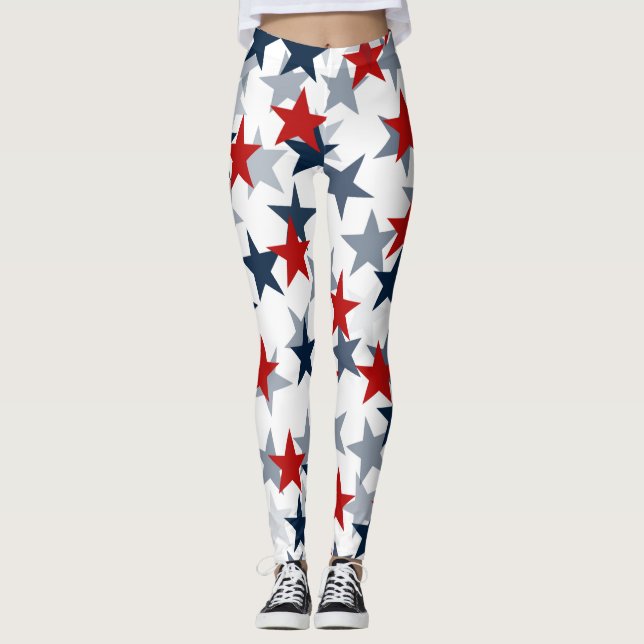 Legging White Vermelho e Estrela Azul (Frente)