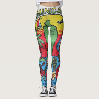 Legging Wi. do por do sol do mapa de Dominica