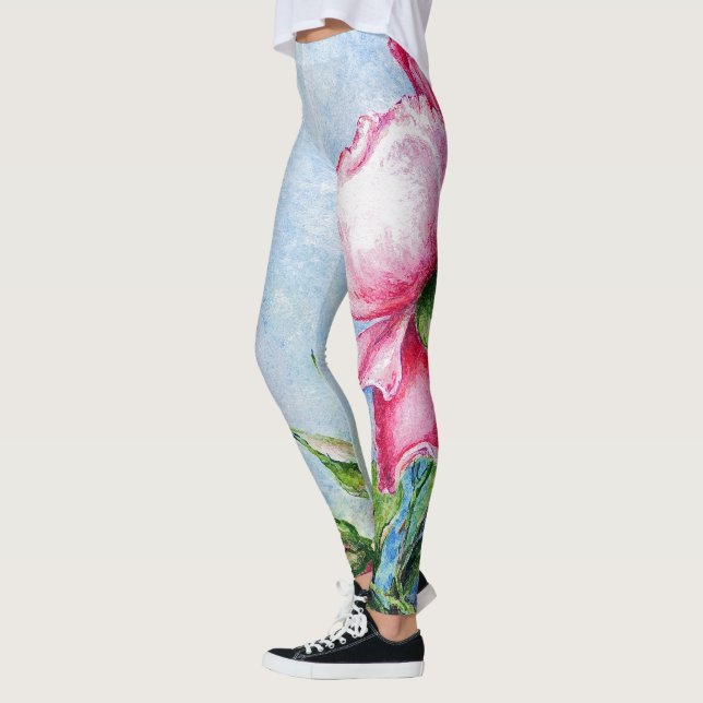 Legging Wild As A Rose Red Floral Watercolor  (Esquerda)