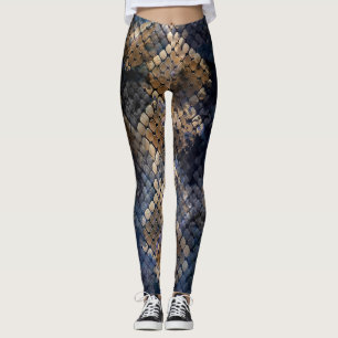 Legging Wild Snakeskin Watercolor Design