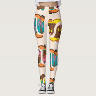 Legging Wild West Cowboy Boots: Padrão de Conceito de Moda