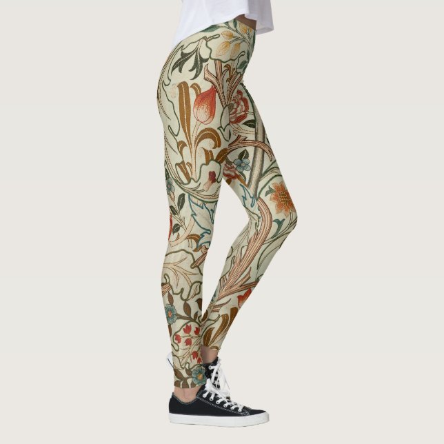 Legging William Morris Acanthus Embroidery Floral Padrão (Direita)