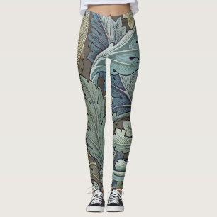 Legging William Morris Acanthus Sage Flor de Floral Botâni