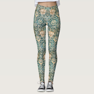 Legging William Morris Antique Honeysuckle Padrão Floral