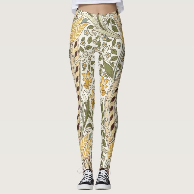 Legging William Morris Daffodil Garden Flower Classic Bota (Frente)