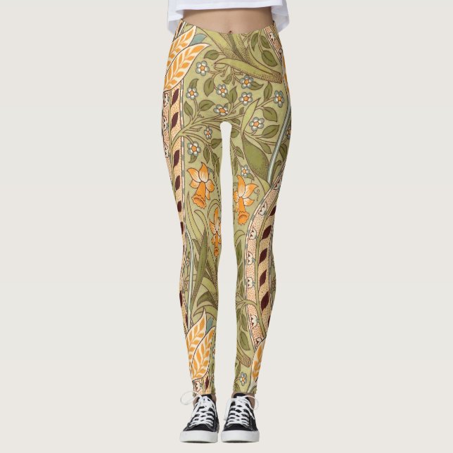 Legging William Morris Daffodil Garden Flower Classic Bota (Frente)