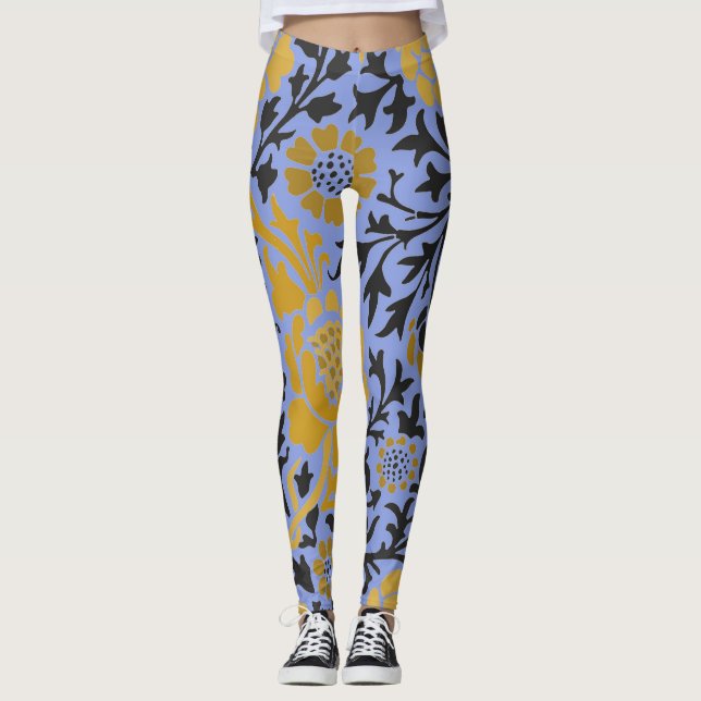 Legging William Morris FLORAL PADRÕES AZUIS (Frente)