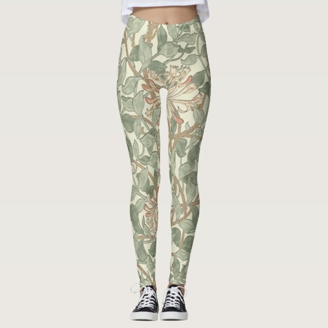 Legging William Morris Honeysuckle Green Floral (Frente)