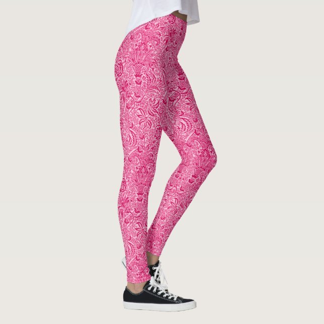 Legging William Morris Indian, Fuchsia e Pastel Pink (Direita)