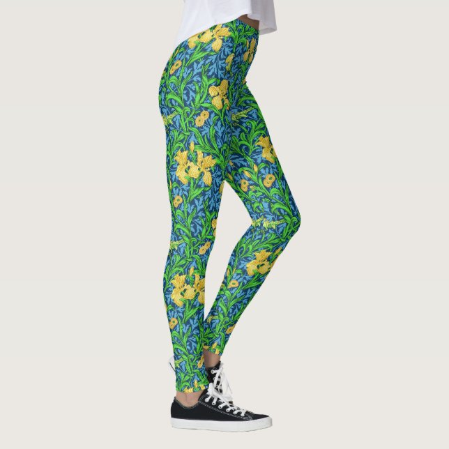 Legging William Morris Irises, Amarelo e Cobalto Azul (Direita)