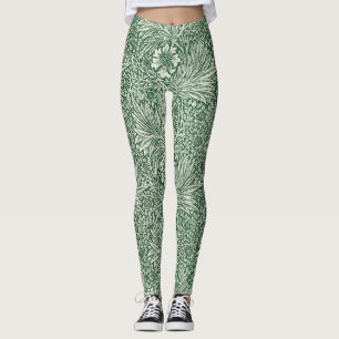 Legging william morris marigold flor verde floral