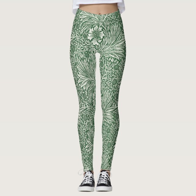 Legging william morris marigold verde floral flor (Frente)