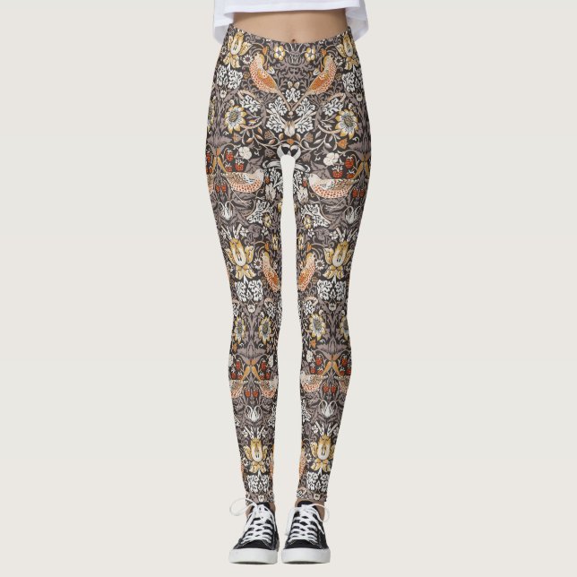 Legging William Morris Morango Furtado Carvão Ocre (Frente)