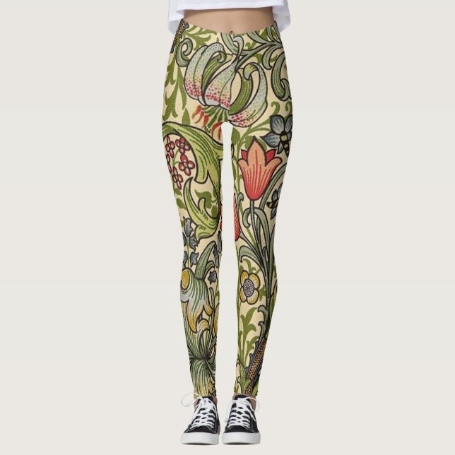 Legging William Morris Ouro Lily - Padrão Restaurado (Frente)