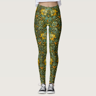 Legging William Morris - Padrão Floral Antiquado de Honeys