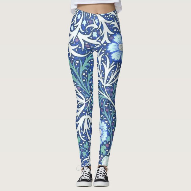 Legging William Morris Seaweed Blue Pattern (Frente)