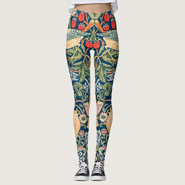 Legging William Morris Strawberry Thief Padrão Floral (Frente)