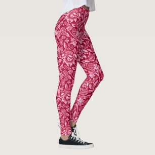 Legging William Morris Sunflower, Borgonha e Rosa
