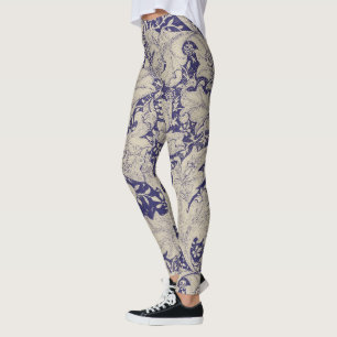 Legging William Morris Wallflower Blue damask