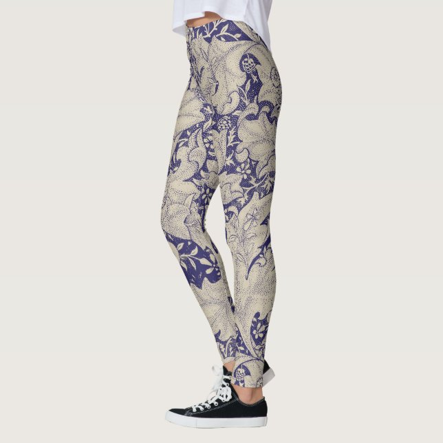 Legging William Morris Wallflower Blue damask (Esquerda)