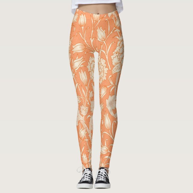 Legging William Morris Wild Tulip famoso padrão (Frente)