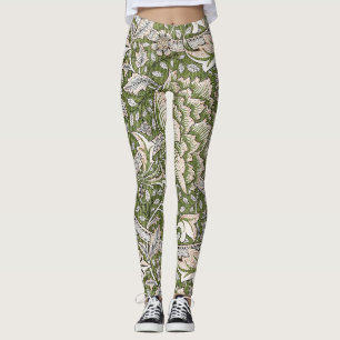 Legging : William Morris Windrush Padrão Verde: Vintage