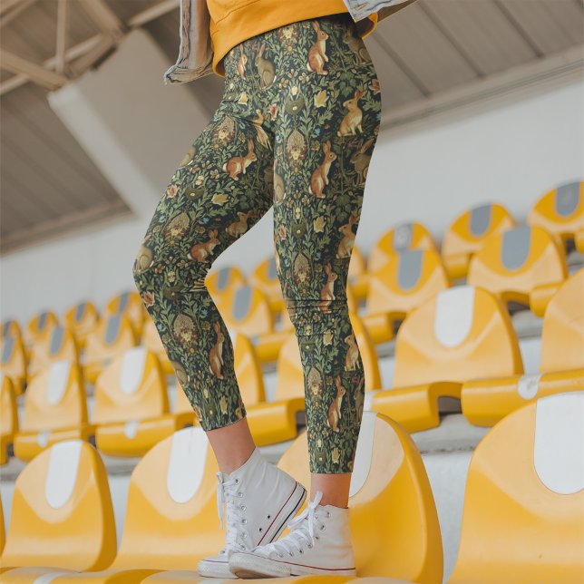 Legging William Morris Woodland Coelhos Florais Natal (Criador carregado)
